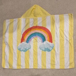 Pottery Barn Yellow and white baby Hooded Towel